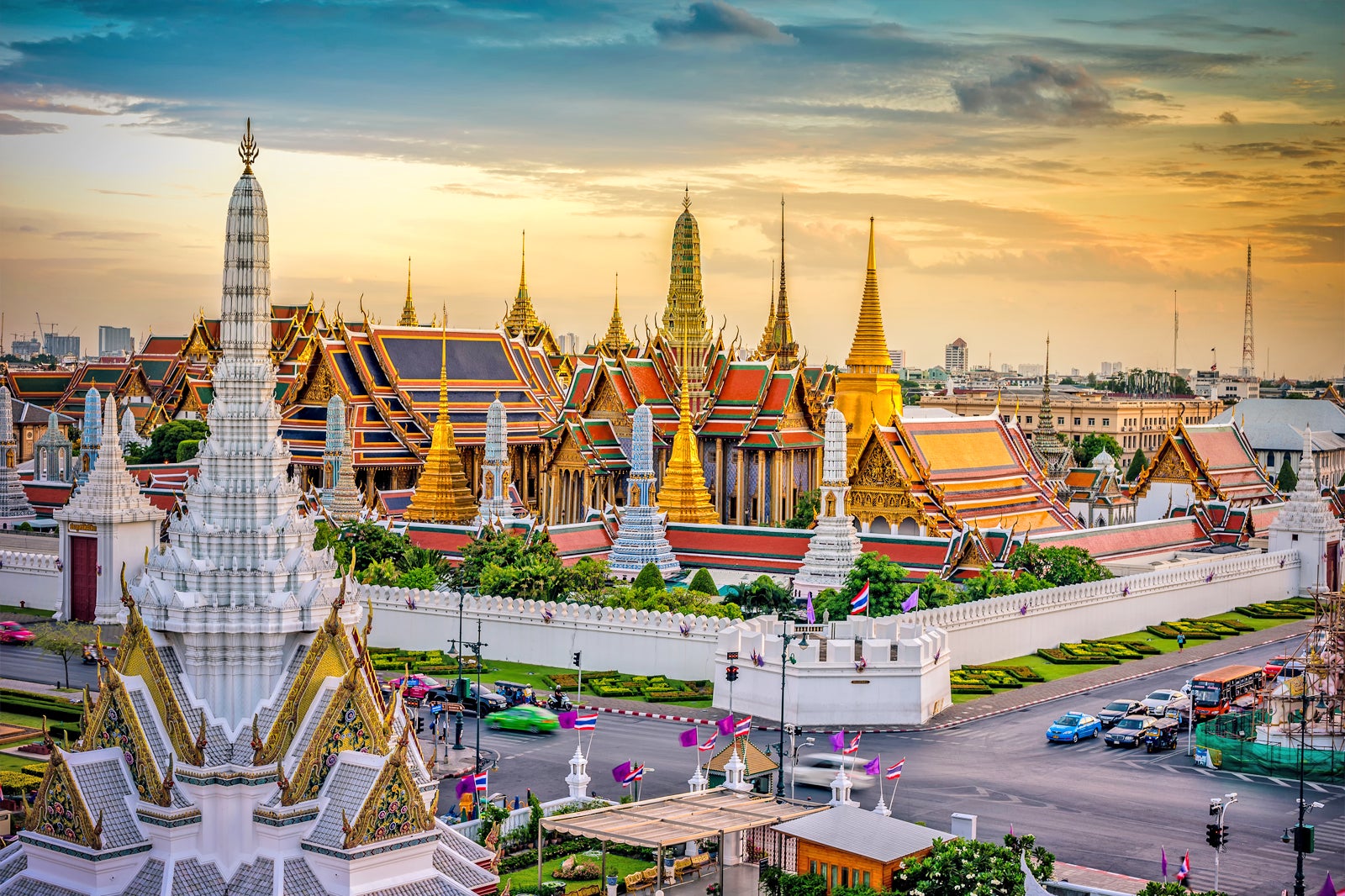 The iconic skyline of Bangkok, reflecting the city's modernity and rich cultural heritage, symbolizing its role as an educational and cultural hub in Southeast Asia.