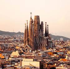 The iconic cityscape of Barcelona, highlighting its educational institutions amid historical and modern architecture, symbolizing the city's academic vitality